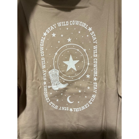 Wild Fable Womens Tan Stay Wild Cowgirl Graphic Hoodie Sweatshirt Size S - Picture 5 of 5